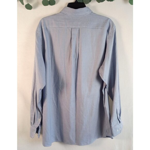Daniel Cremieux Signature Non-Iron Button Down Shirt XL Blue Micro Check - Picture 7 of 7
